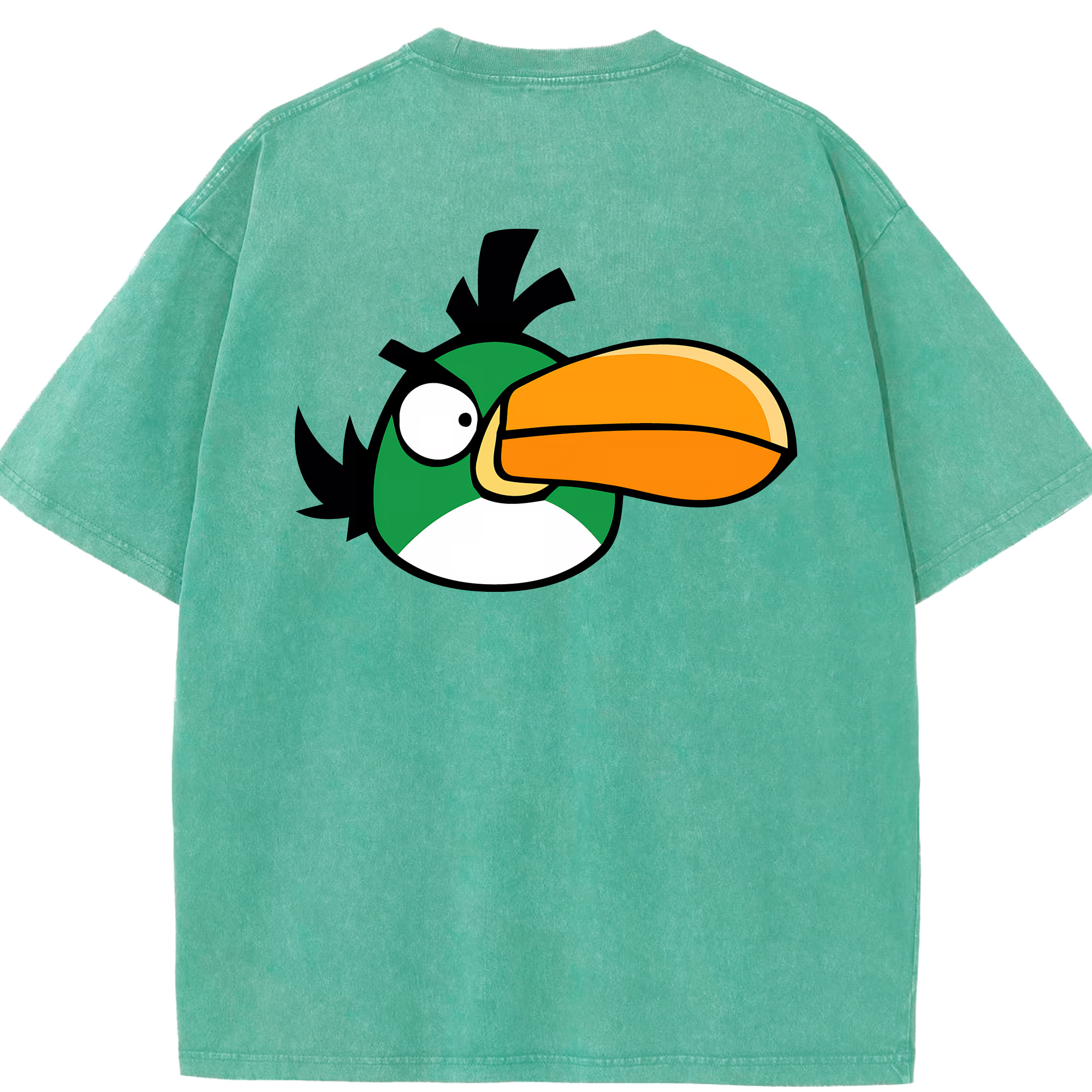 （画像用） Angry Birds アングリーバード 綿100% ヴィンテージ風 半袖Tシャツ（背面プリント）